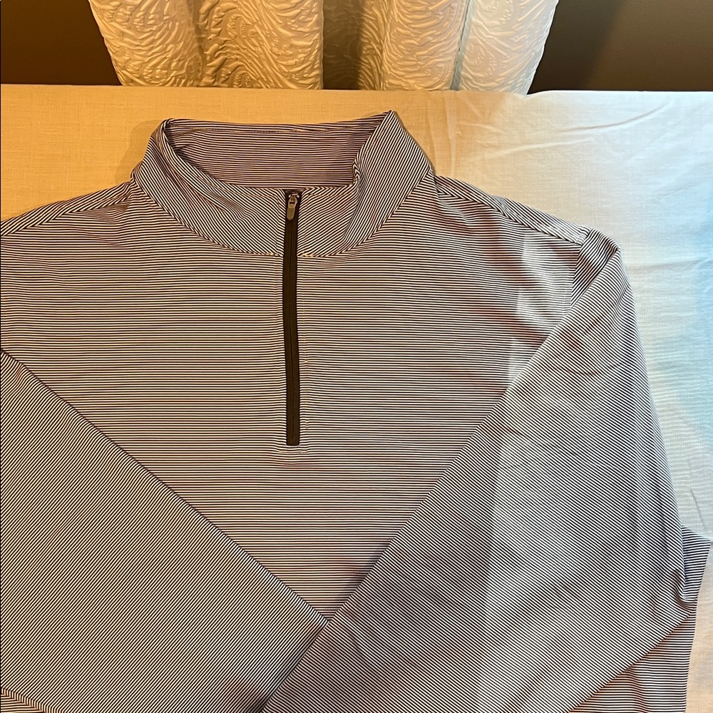 Magaschoni Black and White Striped Top